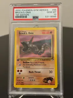Brock's Onix Gym Heroes 1st Edition #69 Pokemon 2000 PSA 10 - Image 1