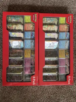 Lot of Two (2) Costco Pokemon Prismatic Evolutions 8 Mini Tins SEALED - Image 1