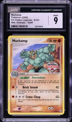 Machamp EX Hidden Legends CGC 9 Mint National Championships Staff 2005 Pokemon - Image 1