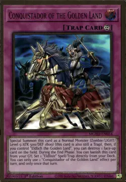 Conquistador of the Golden Land 1st Ed Gold Rare MGED-EN054 Yu-Gi-Oh! - Image 1
