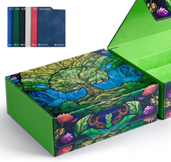 Card Storage Box for MTG, Trading Card Deck Box Holds 1800+ with 6 Dividers, Lea - Image 1