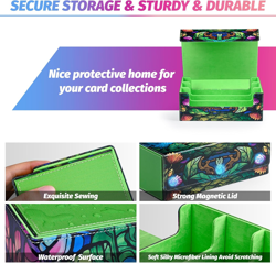 Card Storage Box for MTG, Trading Card Deck Box Holds 1800+ with 6 Dividers, Lea - Image 4