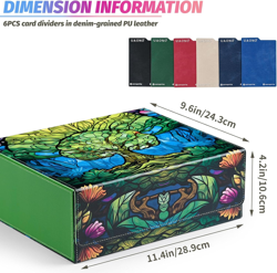 Card Storage Box for MTG, Trading Card Deck Box Holds 1800+ with 6 Dividers, Lea - Image 5
