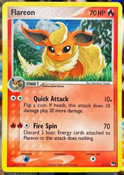 Pokemon FLAREON Holo Promo 2/17 POP Series 3 Card - Rare LP TCG - Image 1