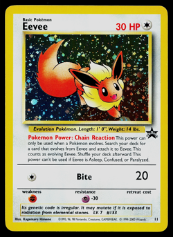 Pokemon Card - Eevee Promo WoTC Black Star Promo 11 SWIRL - Image 1