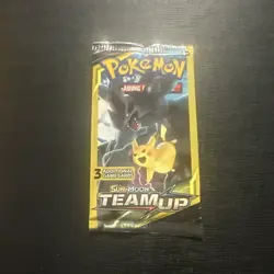 1 Pokemon Sun & Moon Team Up 3 Card Mini Booster Pack Factory Sealed - Image 1