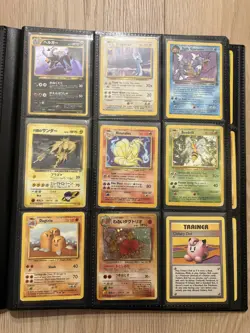 117 x Pokemon TCG WOTC Vintage Cards in binder including holos, rares, 1st eds - Image 1