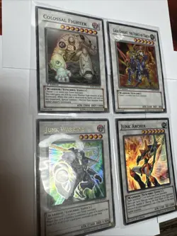 Junk Warrior/archer, Colossal Fighter, Gaia Knight, 4 Card Yugioh Holo Lot - Image 2