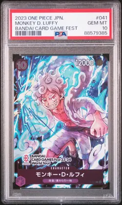 One Piece CCG JP Monkey.D.Luffy '23 Bandai Card Game Fest Promo P-041 PSA 10 - Image 1