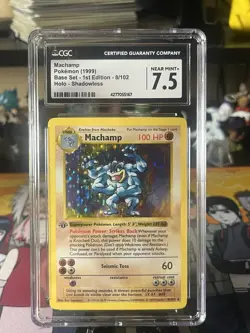 CGC 7.5 Machamp 1999 Base Set 1st Edition 8/102 Holo Shadowless Pokemon Card psa - Image 1