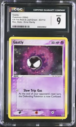 CGC 9 MINT Gastly EX Fire Red & Leaf Green 63/112 Reverse Holo Pokemon Card - Image 1
