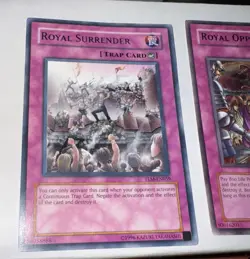 Royal Oppression Lod Yugioh Rare And Royal Surrender Rare 2 Card Lot - Image 2