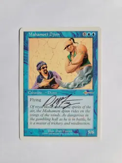 MTG Mahamoti Djinn SIGNED Dan Frazier Altered Art, Year 2000 Beatdown RARE NM - Image 2