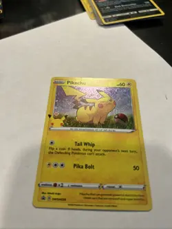 Pokemon General Mills 25th Anniversary Pikachu SWSH039 Holo Black Star Promo LP - Image 2