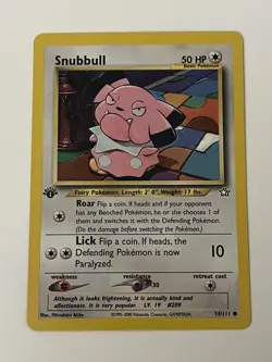 Pokemon TCG Snubbull Neo Genesis 74 Regular 1st Edition Common - Image 2