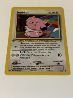 Pokemon TCG Snubbull Neo Genesis 74 Regular 1st Edition Common - Image 3
