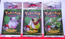 1999 Pokemon Jungle Booster Pack - Set of 3 - Long Crimp - Factory Sealed - Image 1