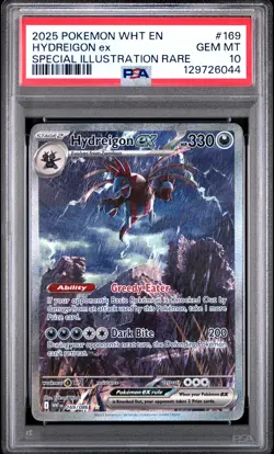 2025 POKEMON WHT EN-WHITE FLARE SPECIAL ILLUSTRATION RARE HYDREIGON EX PSA 10 - Image 1
