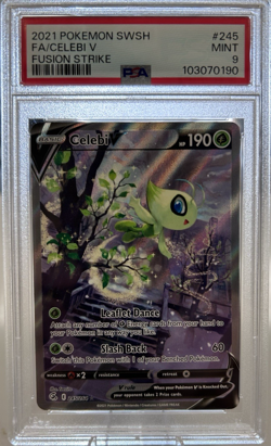 Pokemon Celebi V Alt Full Art Fusion Strike 245/264 PSA 9 Mint - Image 1