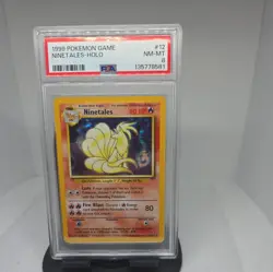 1999 POKEMON BASE SET UNLIMITED #12 NINETALES-HOLO PSA 8 - Image 1