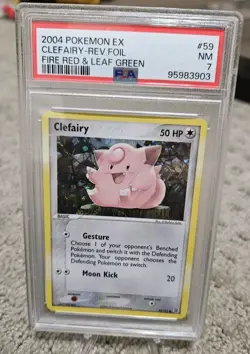 2004 POKEMON EX FIRE RED & LEAF GREEN 59 CLEFAIRY-REV.FOIL PSA 7 - Image 1