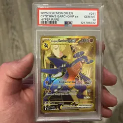 2025 POKEMON DRI EN-DESTINED RIVALS HYPER RARE #241 CYNTHIA'S GARCHOMP EX PSA 10 - Image 1