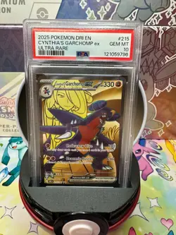 2025 POKEMON DRI EN-DESTINED RIVALS ULTRA RARE #215 CYNTHIA'S GARCHOMP EX PSA 10 - Image 1