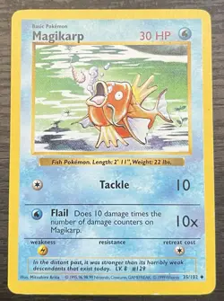 Shadowless Magikarp 035/102 Pokemon TCG WOTC Base Set LP - Image 1