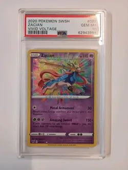 2020 Pokemon SWSH Vivid Voltage Zacian #082 Gem Mint Psa 10 - Image 1
