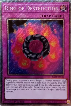 RA04-EN119 RING OF DESTRUCTION PLATINUM SECRET RARE 1ST EDITION YuGiOh CARD - Image 1