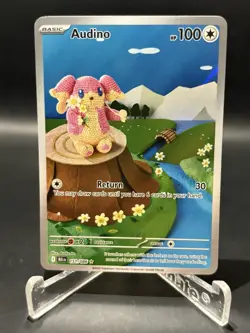 Pokemon TCG Audino 2025 Holo Black Bolt Illustration Rare Card 151/086 NM - Image 1