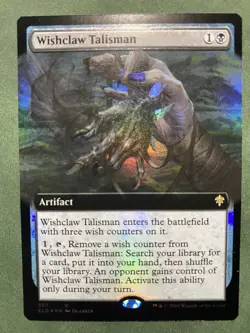 1x Wishclaw Talisman (Extended Art) -Foil Near Mint MTG Throne of Eldraine - Image 1
