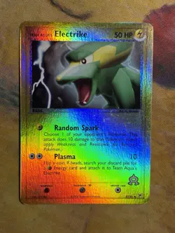 Team Aqua's Electrike 27/95 Reverse Holo Pokemon EX Team Magma Vs Card LP - Image 2