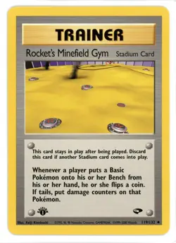 Rocket's Minefield Gym 119/132 1st Edition Gym Challenge Pokemon Card - Image 1