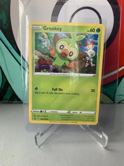 Pokemon Card Grookey SWSH070 Holo Black Star Promo Pack Fresh Near Mint - Image 1