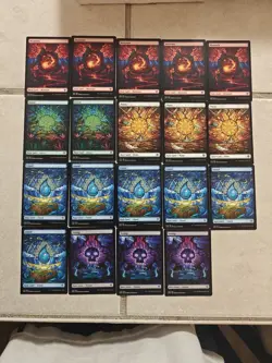 Magic Gathering Dominaria United Stained Glass Lands lot Of 19 - Image 1