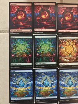 Magic Gathering Dominaria United Stained Glass Lands lot Of 19 - Image 2