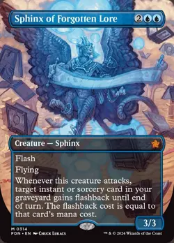1 x Sphinx of Forgotten Lore - Borderless - Foundations - NM-Mint - MTG - Image 1