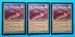 Magic the Gathering MTG Urza's Saga SHIVAN GORGE X 3 (2 VLP/EX, LP/EX) R Nice! - Image 1