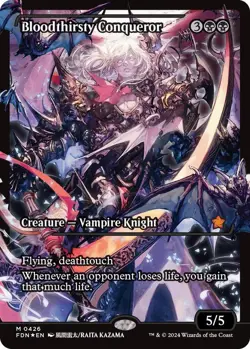 1x Bloodthirsty Conqueror - Showcase - Foil NM-Mint, English Foundations MTG - Image 1