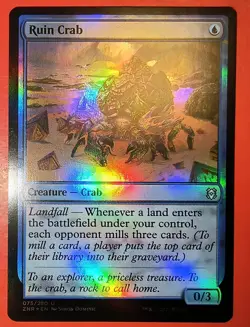 MTG: ZENDIKAR RISING, RUIN CRAB, FOIL, NM, UNCOMMON , 075/280, ZNR - Image 1