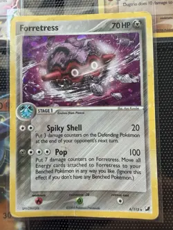 Forretress 6/115 Unseen Forces Holo Pokemon TCG MP Back LP Front Center Error - Image 1