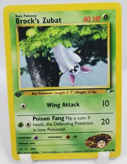 Pokemon 1st Edition Gym Heroes Brock's Zubat 74/132 NM/M Unplayed Pack Fresh - Image 1