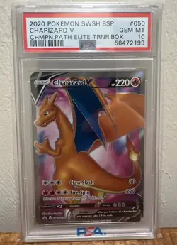 2020 Pokemon SWSH BLACK STAR PROMO Charizard V Champions Path ETB PSA 10 - Image 1