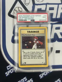 2000 Pokemon Gym Heroes Holo 1st Edition #19 The Rockets Trap PSA MINT 9 - Image 1