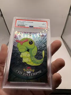 2000 Pokemon - Caterpie Holo Foil - Topps Chrome T.V. #10 Series 1 - PSA 9 Mint! - Image 3