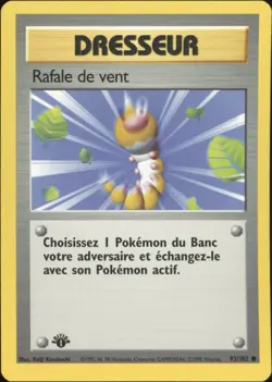 1999 Pokemon FRENCH 1st Edition Base Set Rafale de vent-Gust of Wind 93/102 NM - Image 1