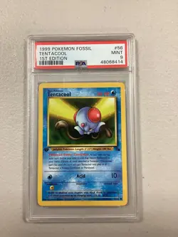 1999 Pokemon Fossil Set 1st Edition TENTACOOL 56/62 PSA 9 MINT - Image 1