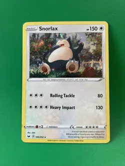 ?? Pokemon TCG Snorlax 140/202 - Sword & Shield Cosmos Holo - HD Galaxy Swirl ?? - Image 1