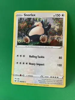 ?? Pokemon TCG Snorlax 140/202 - Sword & Shield Cosmos Holo - HD Galaxy Swirl ?? - Image 2